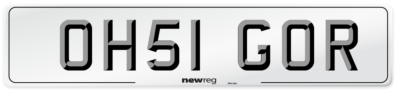 OH51 GOR Number Plate from New Reg
